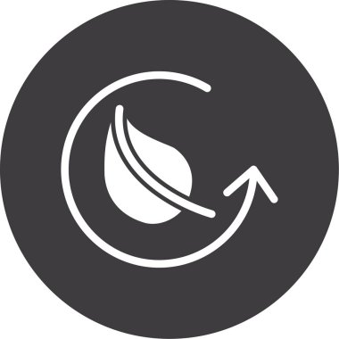 Simge vektör illüstrasyonunu tazele. düz siyah yuvarlak tuş