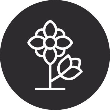 Çiçek vektör satırı simgesi