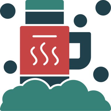 Sıcak içecek simgesi, vektör illüstrasyonu