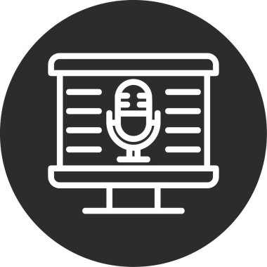 Mikrofon. Web simgesi basit illüstrasyon