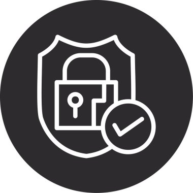 güvenli vektör çizgisi simgesi