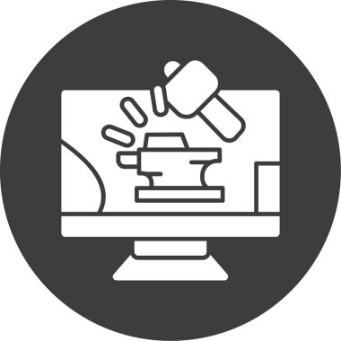 Dizüstü bilgisayar simgesi vektör çizimi