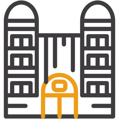 Bina. Web simgesi basit illüstrasyon