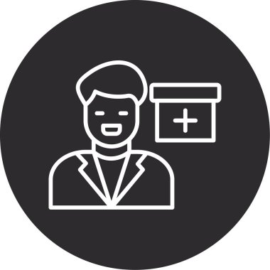 avatar doktor adam simgesi ana hatları biçiminde