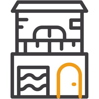 Bina. Web simgesi basit illüstrasyon