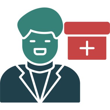 Doktor düz simgesi, vektör çizim