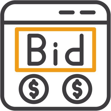 Teklif ver. Web simgesi basit illüstrasyon