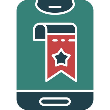 Yıldız simgesi, vektör illüstrasyonlu akıllı telefon