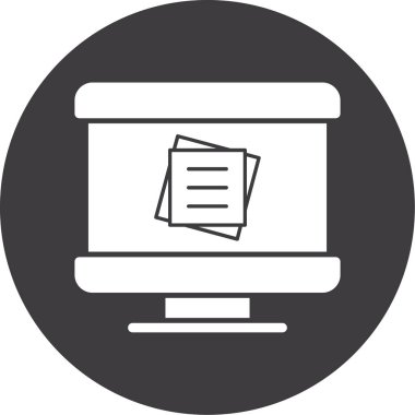 bilgisayar monitörü ikon vektör illüstrasyonu