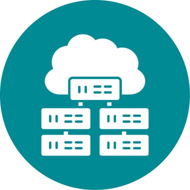 bulut sunucu simgesi modern basit vektör illüstrasyonu