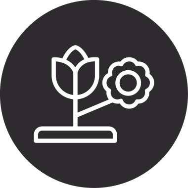 Çiçek modern simgesinin vektör illüstrasyonu