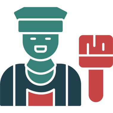 İnşaat işçisi. Web simgesi