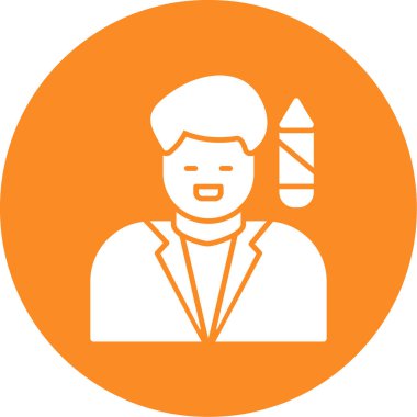 Mikrofonlu bir adamın vektör çizimi