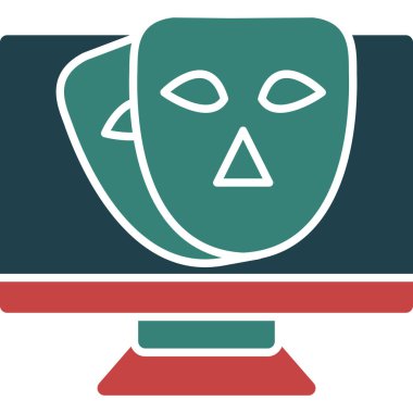 Maske. Web simgesi basit illüstrasyon