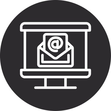 dizüstü bilgisayar e- posta simgesi ana hat biçiminde