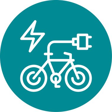 Elektrik Bisiklet simgesi, vektör illüstrasyonu