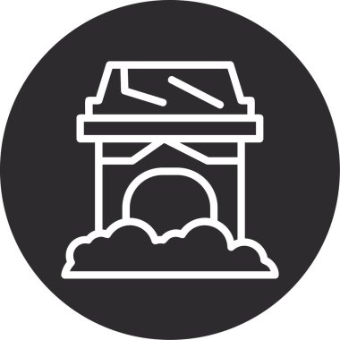 Modern yapı simgesinin vektör illüstrasyonu