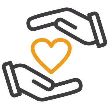 kalp bağışı simgesi, vektör illüstrasyonu