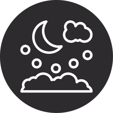 Ay ikonu vektör illüstrasyonu