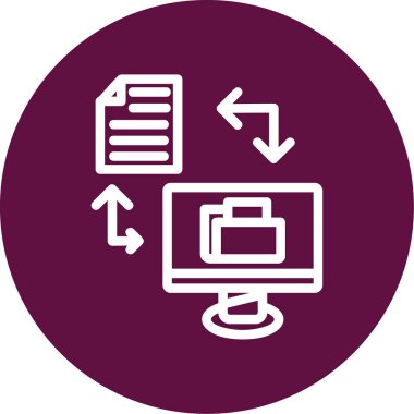 eşsiz veri depolama vektör çizgisi simgesi