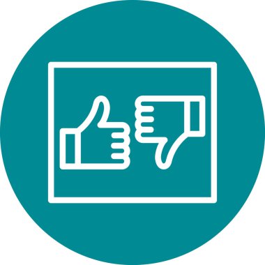 Başparmak yukarı düz yuvarlak vektör simgesi