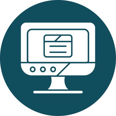 ekran ve ekran simgesi olan dizüstü bilgisayar. vektör illüstrasyonu.