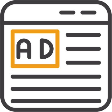 Gazete. Web simgesi basit illüstrasyon