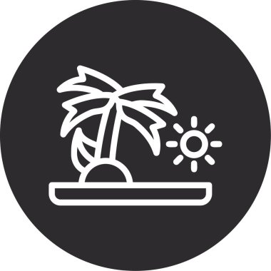 Güneşli bir ağacın vektör çizimi