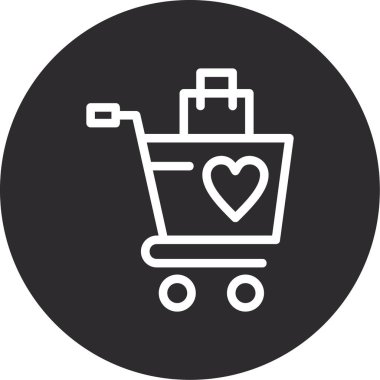 Alışveriş arabası vektör çizgisi simgesi