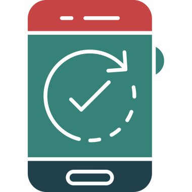 saat simgesine sahip akıllı telefon, vektör illüstrasyonu