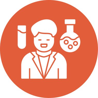 Bilim adamı. Web simgesi basit illüstrasyon