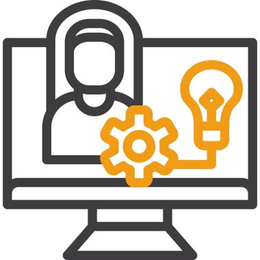 Web simgesi, bilgisayarın vektör illüstrasyonu