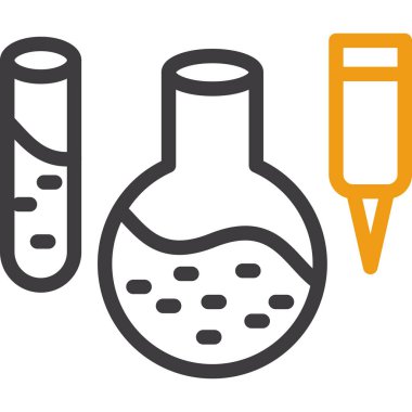 Kimyasal test tüp çizgisi simgesi, ana hatlı vektör işareti, ana hatlı resim, beyaz üzerine izole edilmiş. Kimya ve tıbbi konsept, düzenlenebilir felç