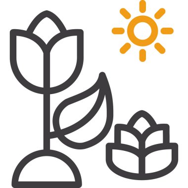 Ekoloji koruma ortamı simgesi ana hat biçiminde