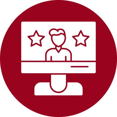 Yıldız simgesi ve vektör illüstrasyonlu dizüstü bilgisayar