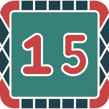 Beş numaralı düz simge, uzun gölgeli, 10 birim.