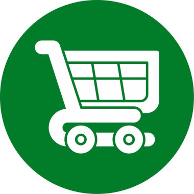 Alışveriş arabası simgesi, vektör illüstrasyonu