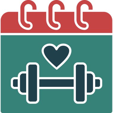 Spor salonu ve Fitness simgesi. Vektör çizim