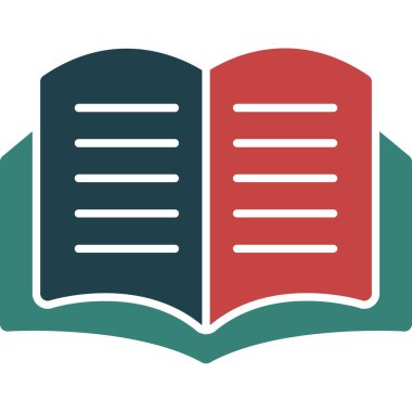 kitap vektör simgesi. biçim iki renkli düz sembol, gri ve cyan renkler, yuvarlak açılar, beyaz arkaplan