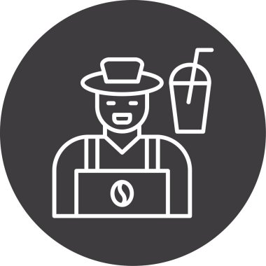 Hasır şapkalı bir dizüstü bilgisayarın vektör çizimi