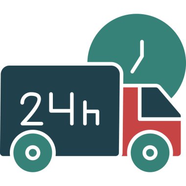 dağıtım kamyonu ikonu vektör çizimi