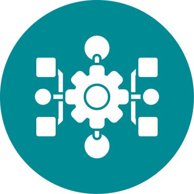 Vites vektör simgesi. Bu düz yuvarlak sembol beyaz arkaplanda gri mavi ve cyan renkleri kullanır