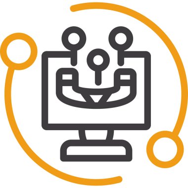 yapay zeka robot simgesi, vektör illüstrasyonu