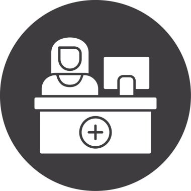 Ofisin vektör illüstrasyonu ve mobilyanın modern simgesi