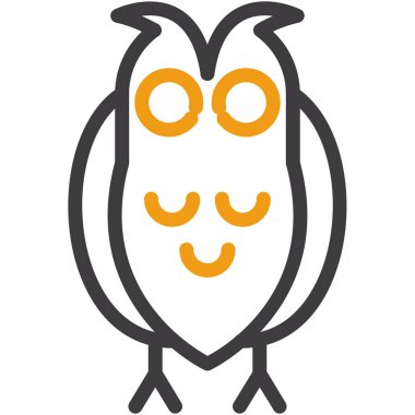 Baykuş. Web simgesi basit illüstrasyon