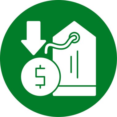 Dolar işareti olan yeşil bir evin vektör çizimi