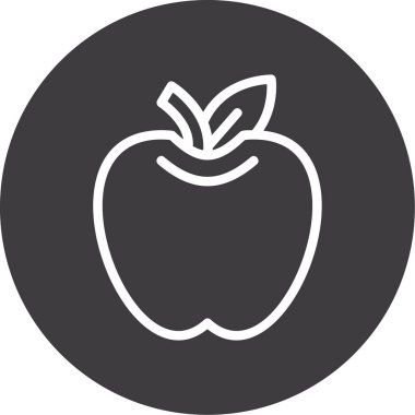 ana hatlarıyla elma meyvesi simgesi