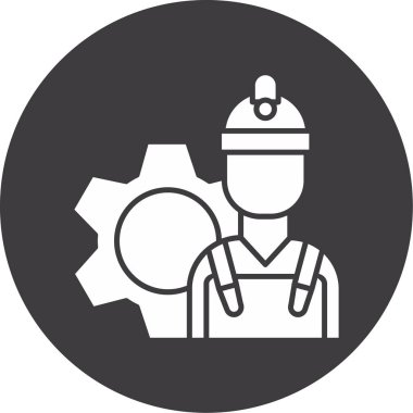 işçi simgesi, vektör illüstrasyonu