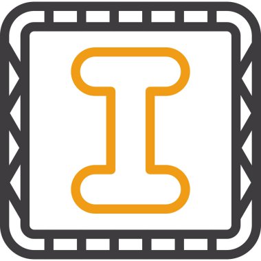 Tek bir harf simgesinin vektör illüstrasyonu