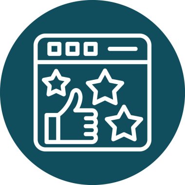 Geri bildirim derecelendirme simgesi. Çizgi çizimi vektör işareti. ağ için izole